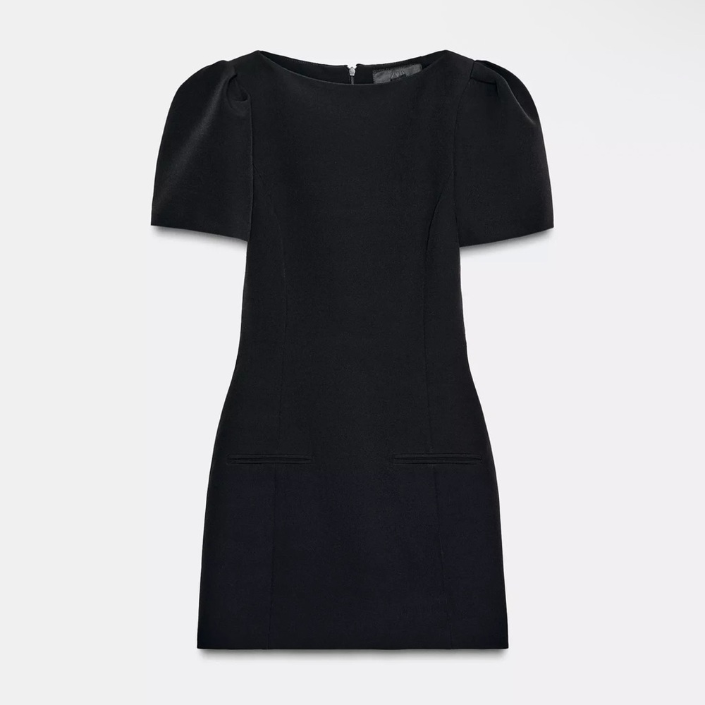 Zara Black Short Sleeve Mini Dress